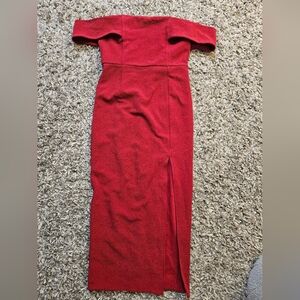 Elegant Red Off-Shoulder Dress